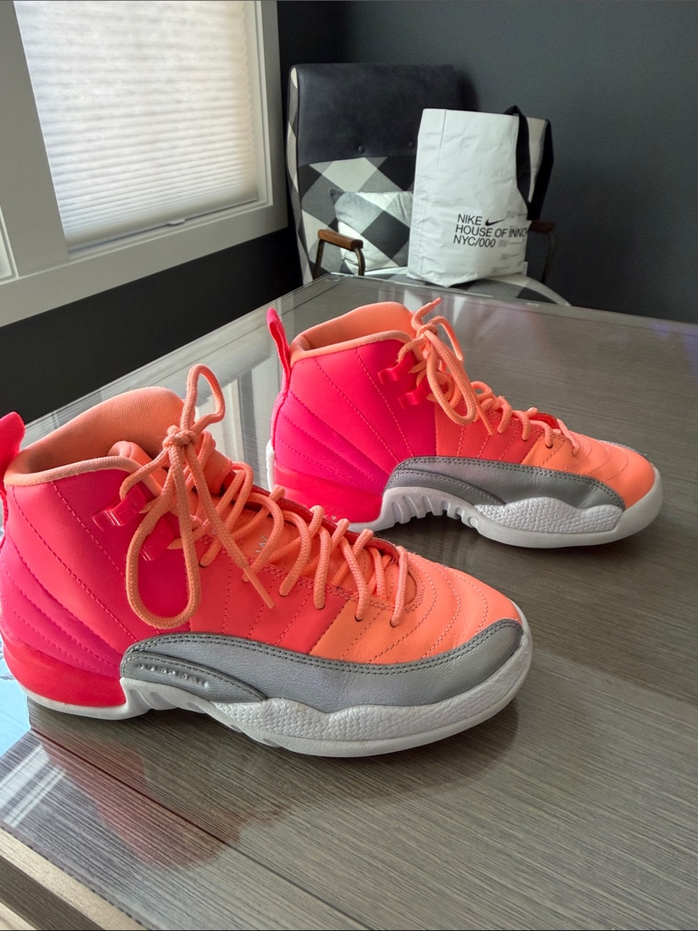 Nike Jordan Jumpman Kids Bright Pink and Coral High-Top Basketball Sneakers